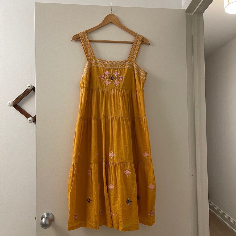Madewell embroidered boho midi dress